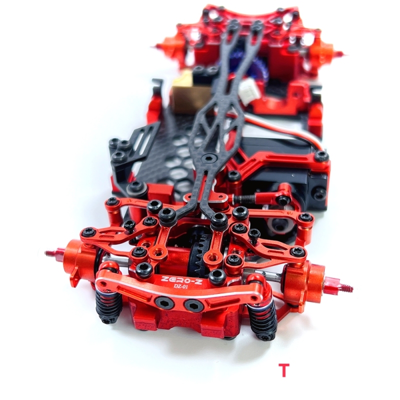 ZERO-Z 1/28 DZ01 AWD Chassis Red Finished Version (racing and drifting wheelbase 90/94/98mm)