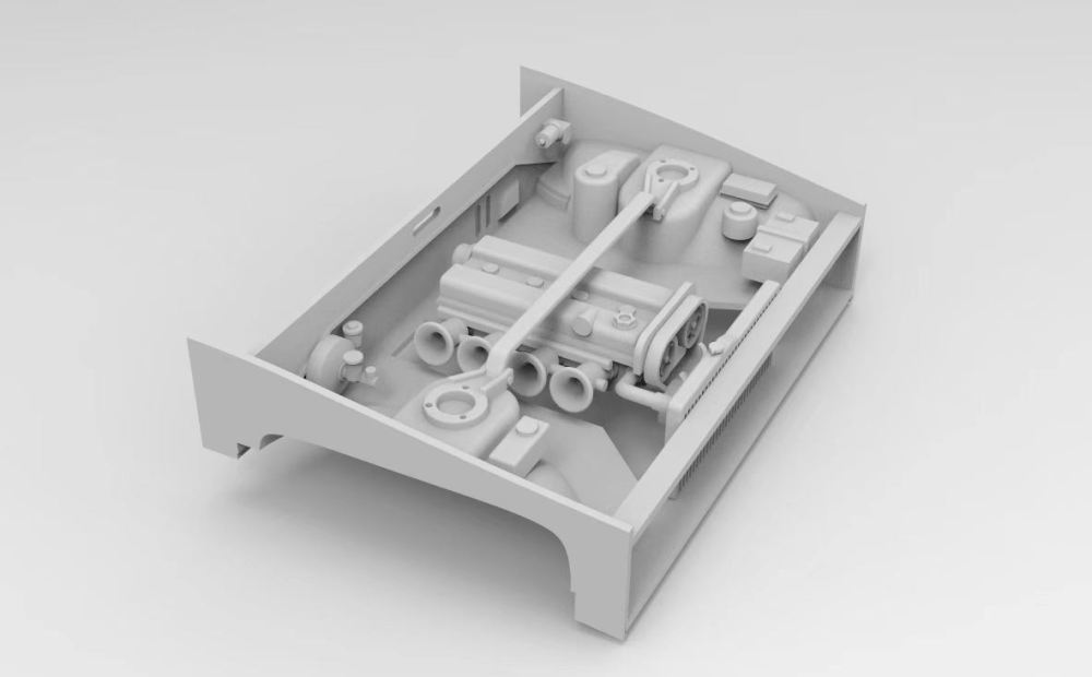 GT55racing 1/28 3D Printed Naturally Aspirated Engine for KYOSHO TOYOTA AE86 Body