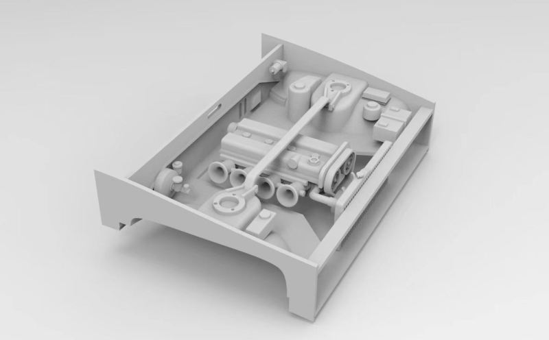 GT55racing 1/28 3D Printed Naturally Aspirated Engine for KYOSHO TOYOTA AE86 Body