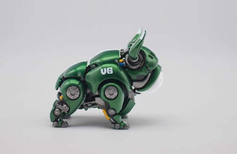 HWJ RAMBLER Mechanical Bulldog Red Green Robot Dog Action Figure