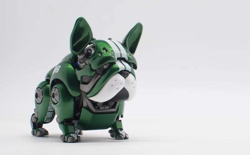 HWJ RAMBLER Mechanical Bulldog Red Green Robot Dog Action Figure