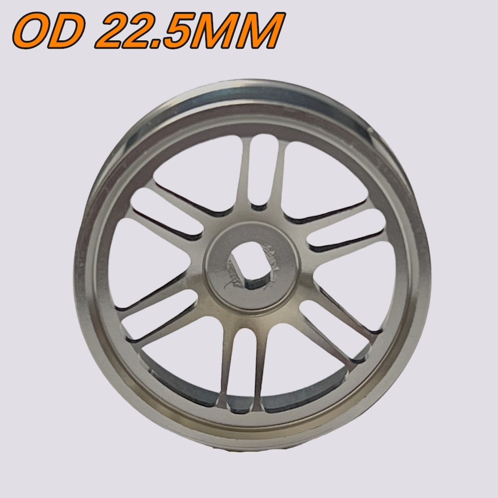 1/24 1/28 MINI-Z AWD 12 Spoke Metal Wheel Black/Silver OD 22.5mm (2PCS) GT55racing #HG-12F-BS