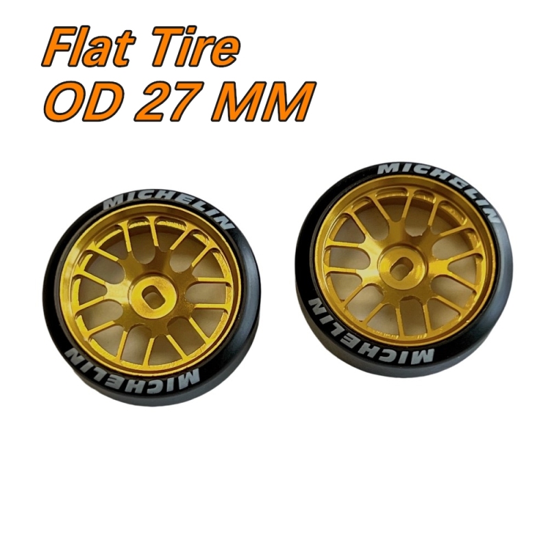 1/24 1/28 MINI-Z AWD 14-Fourteen Metal Wheel Gold (OD 22.5mm, 2PCS Offset+1.5) GT55racing #HG-GD14-15