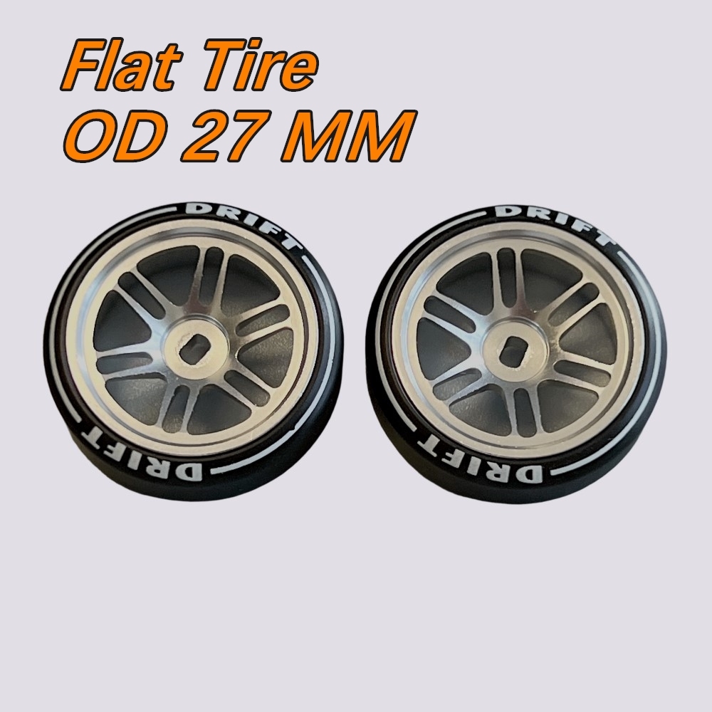 1/24 1/28 MINI-Z AWD 12 Spoke Metal Wheel Black/Silver OD 22.5mm (2PCS) GT55racing #HG-12F-BS