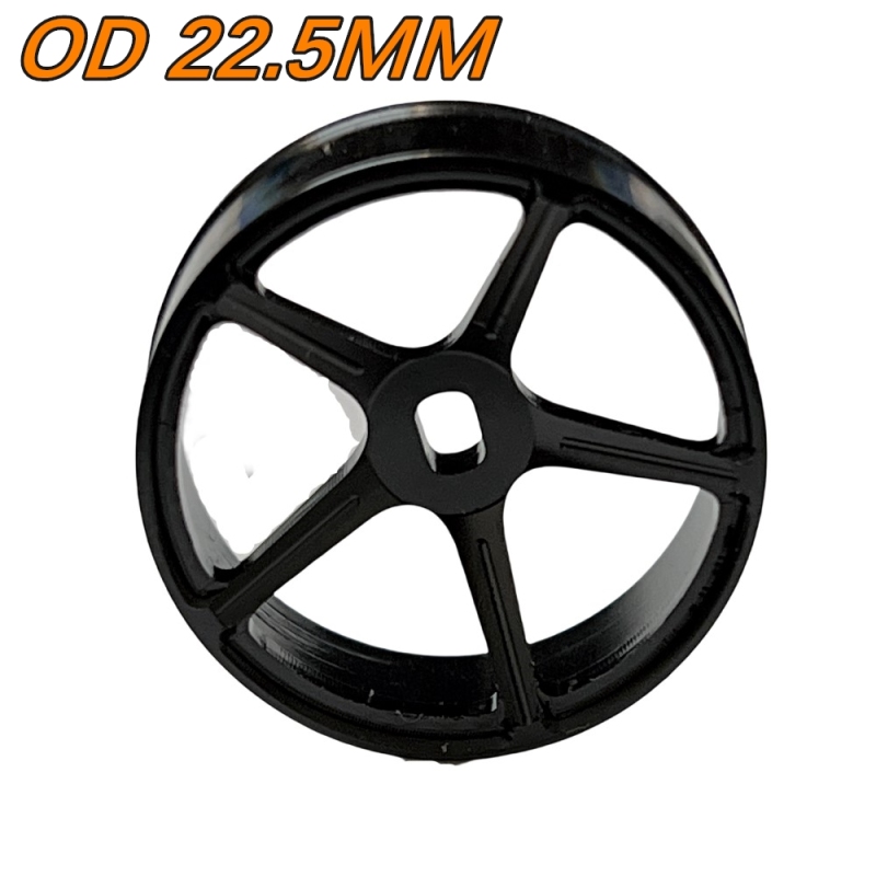 1/24 1/28 MINI-Z AWD Five Spoke Wheels Black (DO 22.5mm) Offset+1.5 2PCS GT55racing #HG-B5-15