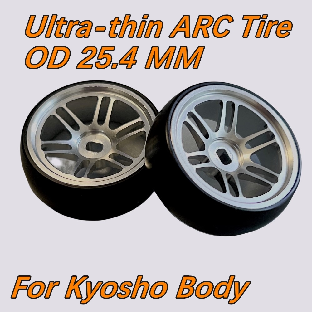 1/24 1/28 MINI-Z AWD 12 Spoke Metal Wheel Black/Silver OD 22.5mm (2PCS) GT55racing #HG-12F-BS