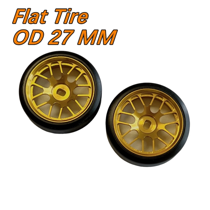 1/24 1/28 MINI-Z AWD 14-Fourteen Metal Wheel Gold (OD 22.5mm, 2PCS Offset+1.5) GT55racing #HG-GD14-15