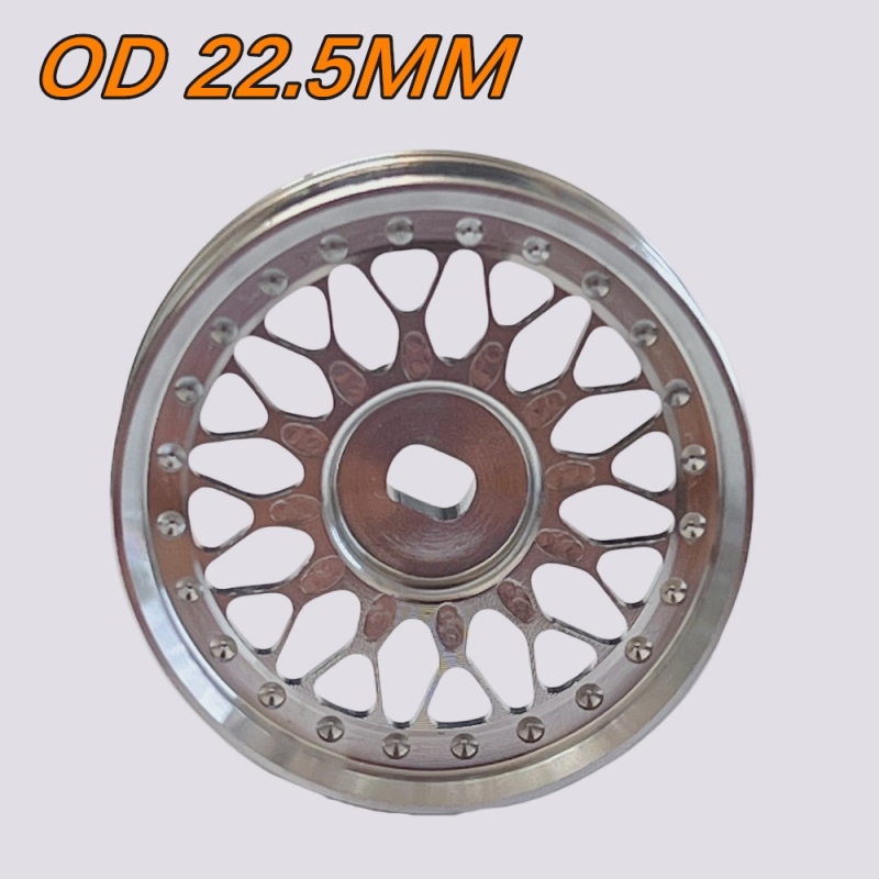 1/24 1/28 MINI-Z AWD BBS CNC Metal Wheel Silver (OD 22.5mm) 2pcs GT55racing #T-MX1011-SR