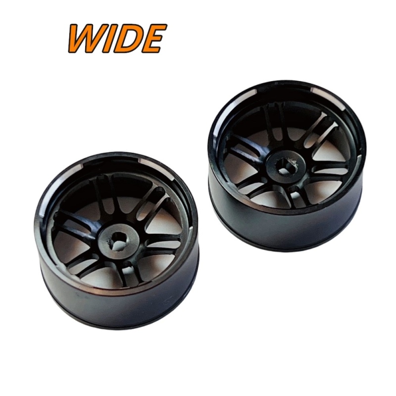 1/24 1/28 MINI-Z AWD 12-Spoke Metal Wheel Black OD 22.5mm (2PCS) GT55racing #HG-12F-B