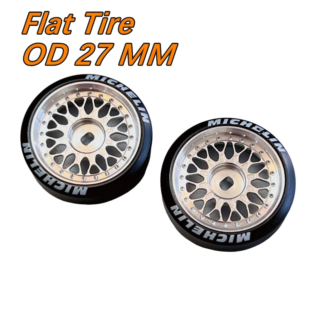 1/24 1/28 MINI-Z AWD BBS CNC Metal Wheel Silver (OD 22.5mm) 2pcs GT55racing #T-MX1011-SR