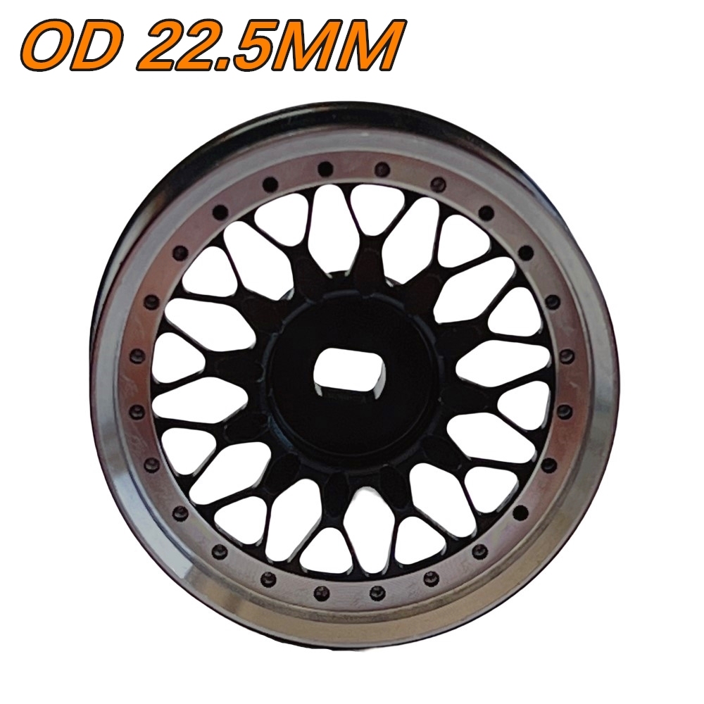 1/24 1/28 MINI-Z AWD BBS CNC Metal Wheel Black (OD 22mm) 2pcs GT55racing #T-MX1011-BK