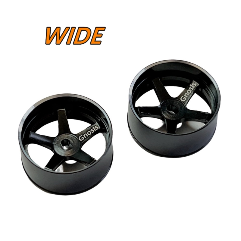 1/24 1/28 MINI-Z AWD CNC Five Spoke Wheels Black (DO 22.5mm) 2PCS GT55racing #HG-W5-BK
