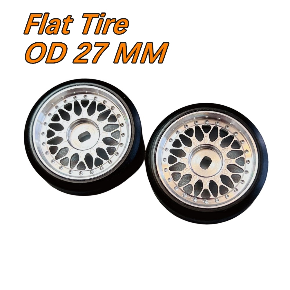 1/24 1/28 MINI-Z AWD BBS CNC Metal Wheel Silver (OD 22.5mm) 2pcs GT55racing #T-MX1011-SR