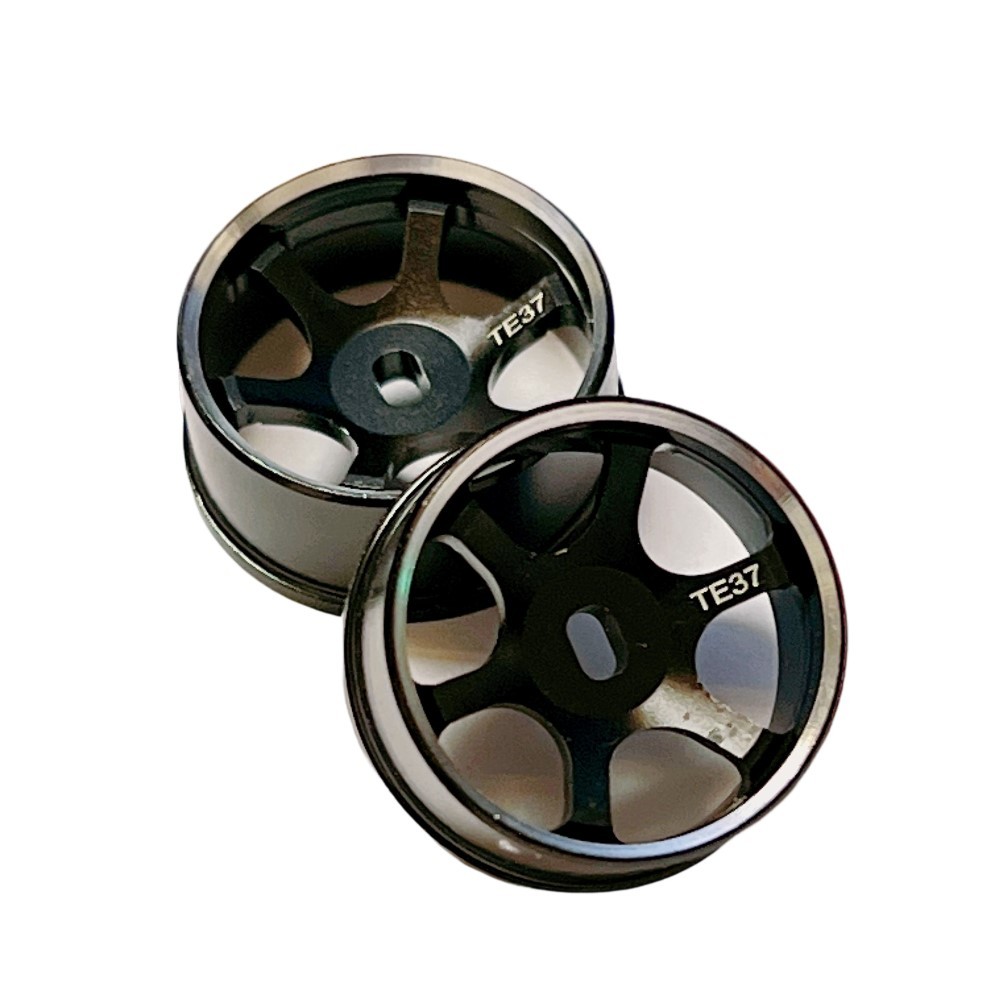MINI-Z AWD TE-37 Metal Wheels Black (OD 20MM, 2PCS) GT55RACING #TE37-MX20-B