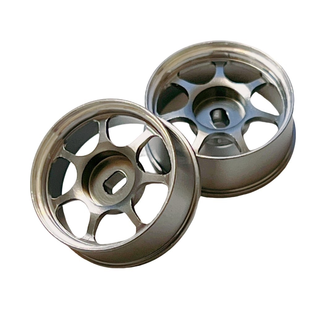 MINI-Z AWD 7-Spoke Wheels Metal Wheels Grey (OD 20MM, 2PCS) GT55RACING #T7-MX20-G