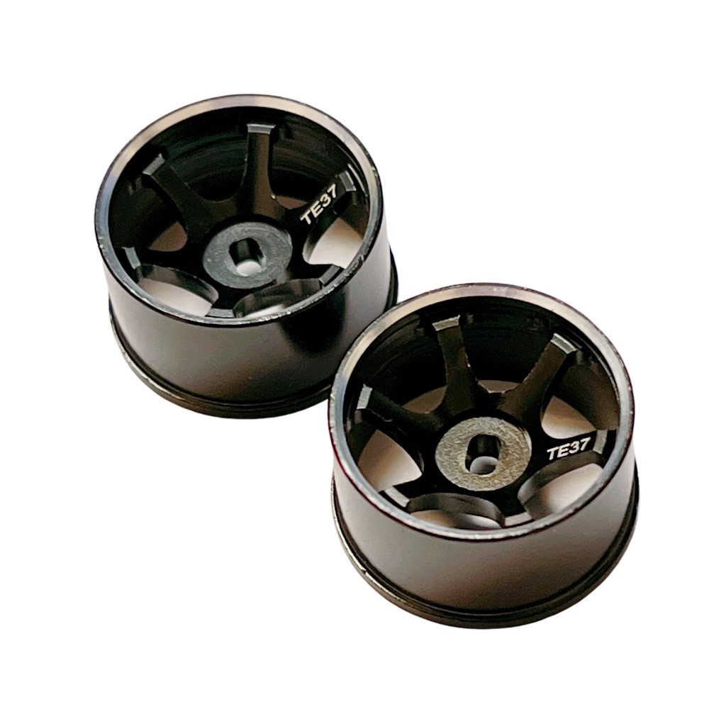 MINI-Z AWD TE-37 Metal Wheels Black (OD 20MM, 2PCS) GT55RACING #TE37-MX20-B