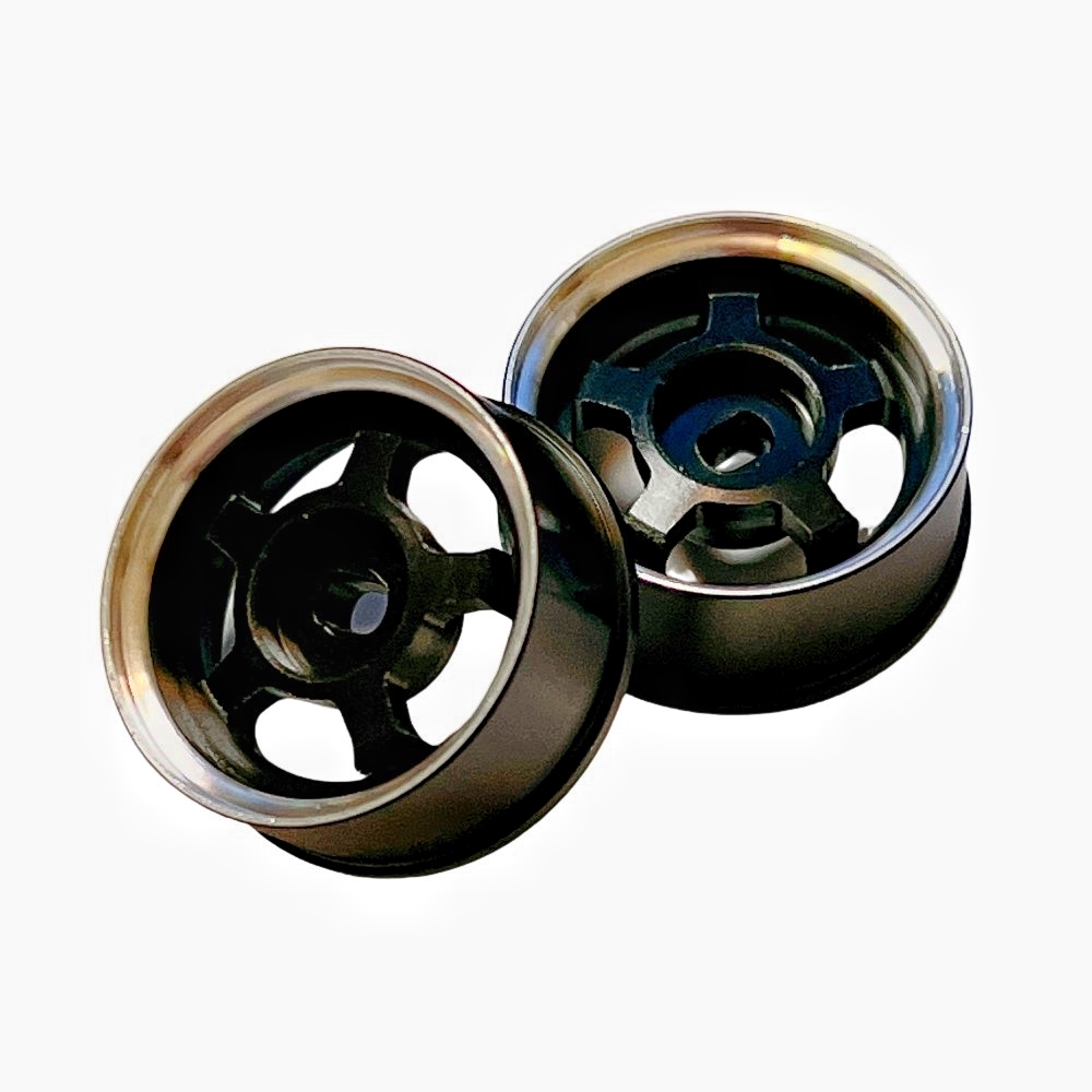 MINI-Z AWD 5-Spoke Metal Wheels Black (OD 20MM, 2PCS) GT55RACING #T5-MX20-B