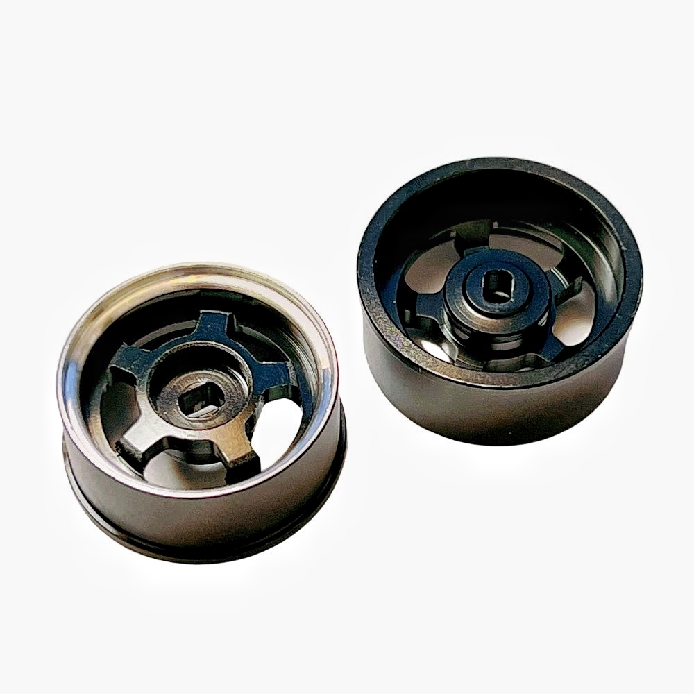 MINI-Z AWD 5-Spoke Metal Wheels Black (OD 20MM, 2PCS) GT55RACING #T5-MX20-B