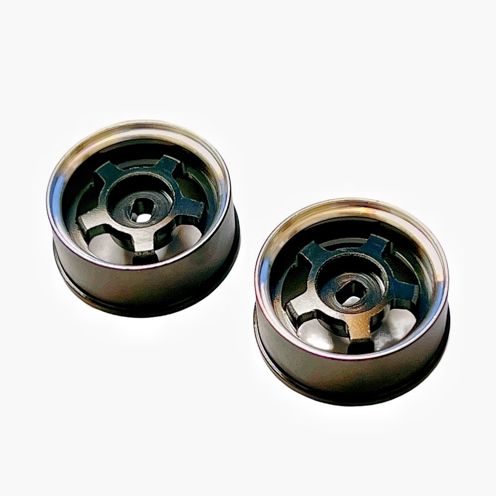 MINI-Z AWD 5-Spoke Metal Wheels Black (OD 20MM, 2PCS) GT55RACING #T5-MX20-B