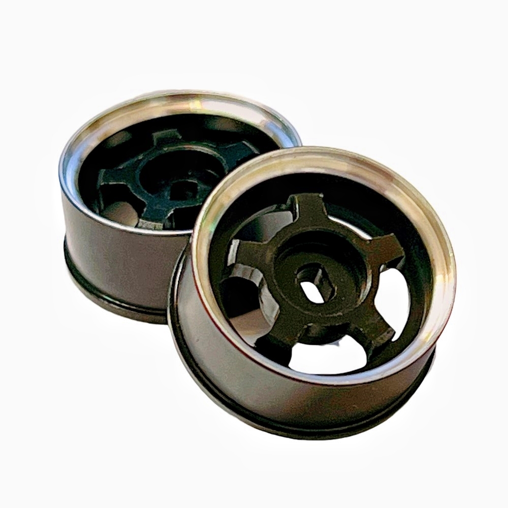 MINI-Z AWD 5-Spoke Metal Wheels Black (OD 20MM, 2PCS) GT55RACING #T5-MX20-B