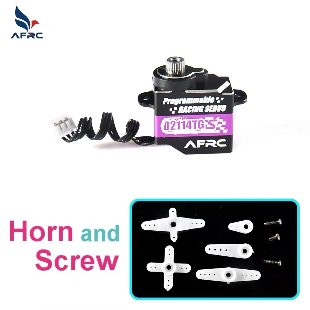 AFRC-D2114TG-S Purple Programmable Servo 11g All Metal Ultra Quiet Servo for 1/24 1/28 MINI Cars #D2114TG-SP