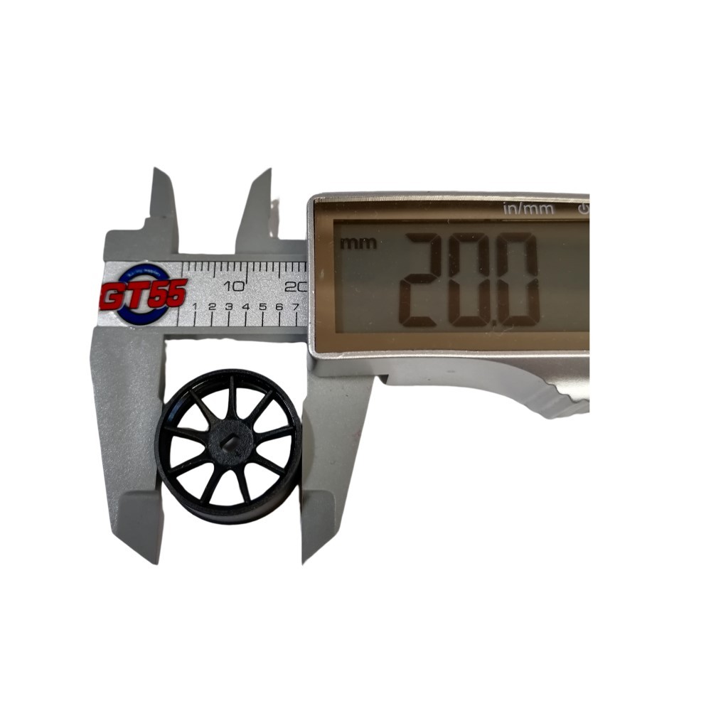 DXR 1/28  MP1 Machine Cutted Light Weight Wheel - AWD Black OD 20MM XRM001-N XRM001-W