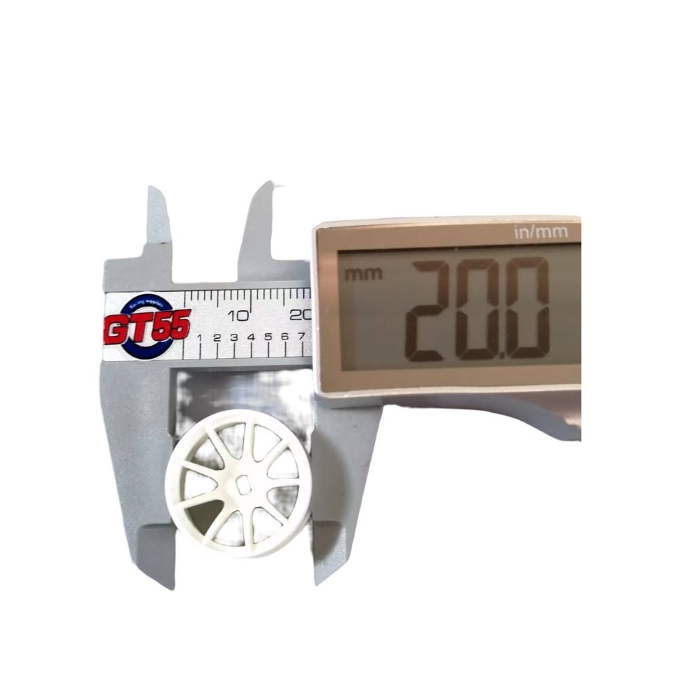 DXR 1/28  MP1 Machine Cutted Light Weight Wheel - AWD White OD 20MM XRM003-N XRM003-W