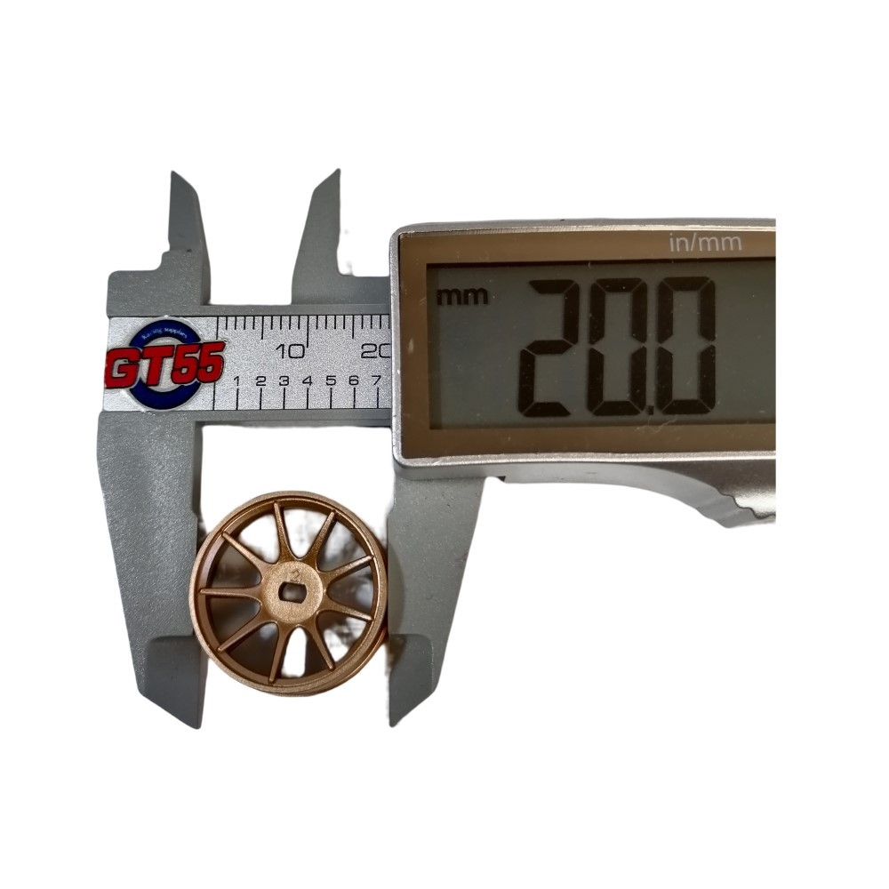 DXR 1/28  MP1 Machine Cutted Light Weight Wheel - AWD Gold OD 20MM XRM001G-N XRM001G-W