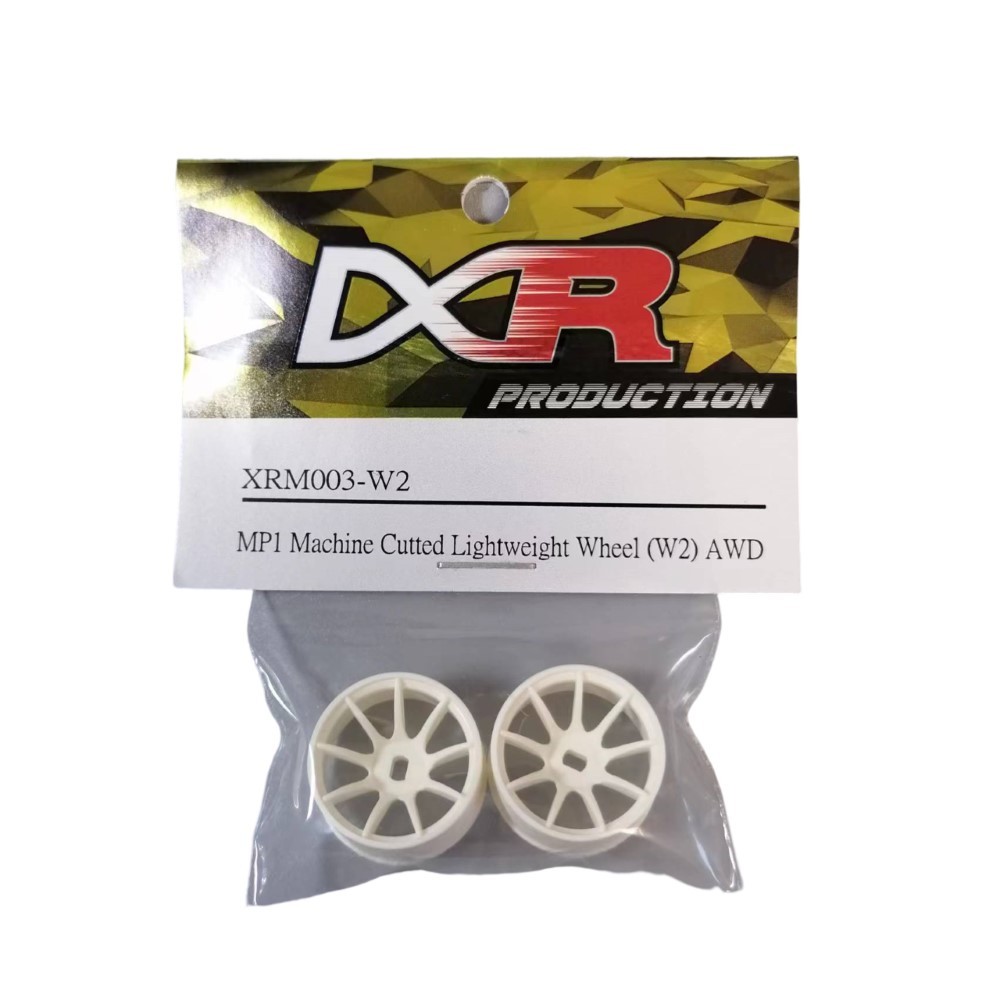 DXR 1/28  MP1 Machine Cutted Light Weight Wheel - AWD White OD 20MM XRM003-N XRM003-W