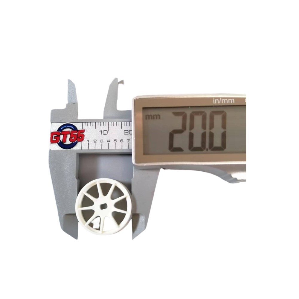 DXR 1/28  MP1 Machine Cutted Light Weight Wheel - AWD White OD 20MM XRM003-N XRM003-W