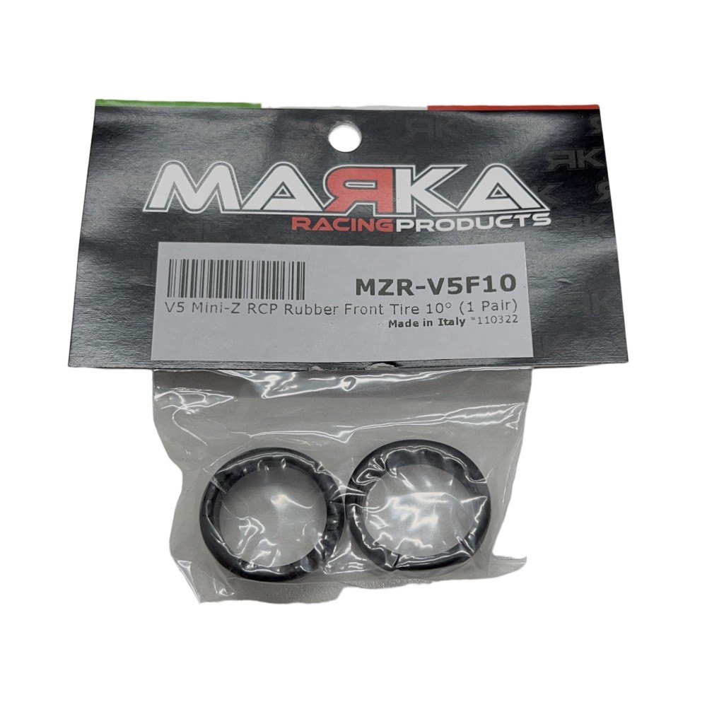 MARKA V5 MINI-Z RCP RUBBER FRONT TIRE 10° - SOFT (1 Pair) MZR-V5F10