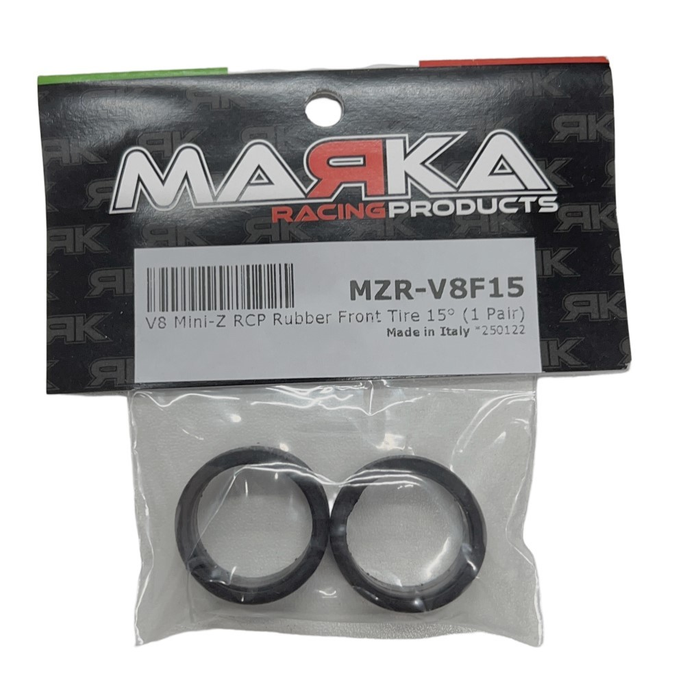 MARKA V8 MINI-Z RCP RUBBER FRONT TIRE 15° - SOFT (1 Pair) MZR-V8F15