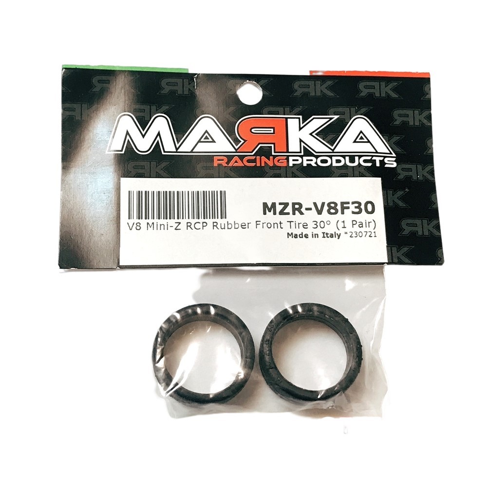 MARKA V8 MINI-Z RCP RUBBER FRONT TIRE 30° - SOFT (1 Pair) MZR-V8F30