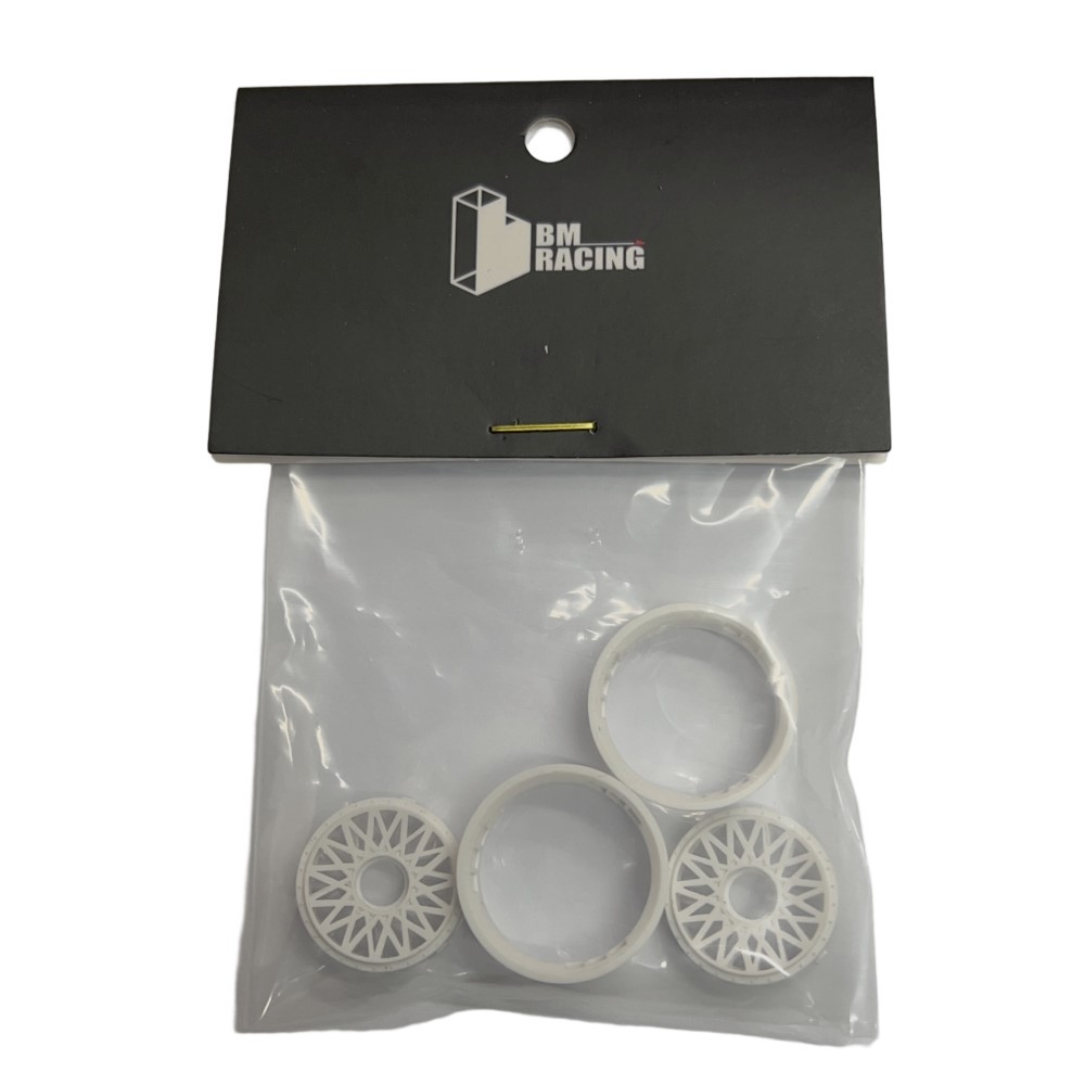 BM RACING BMR-X 22MM 026-1 OFFSET CHANGEABLE BBS MESH RIM 2 PCS WHITE BMRX026-3W