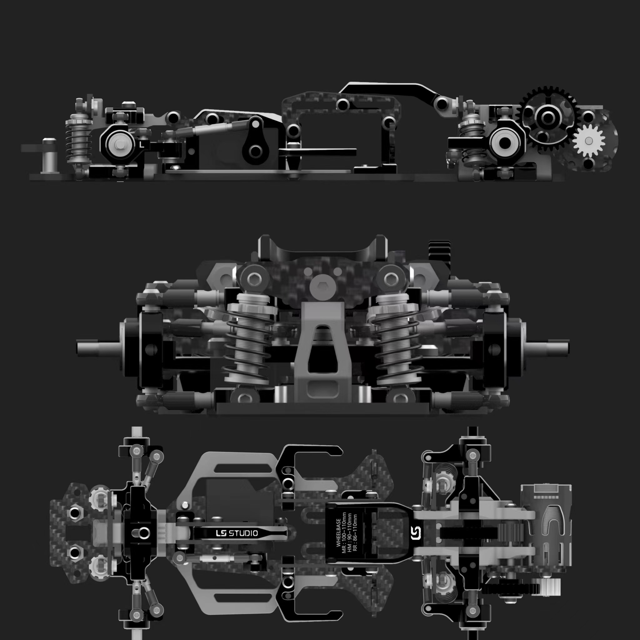 Lsd Rwd Cars LS Studio LSD 1/27 RWD Drift Car Chassis Green Version (Without ...