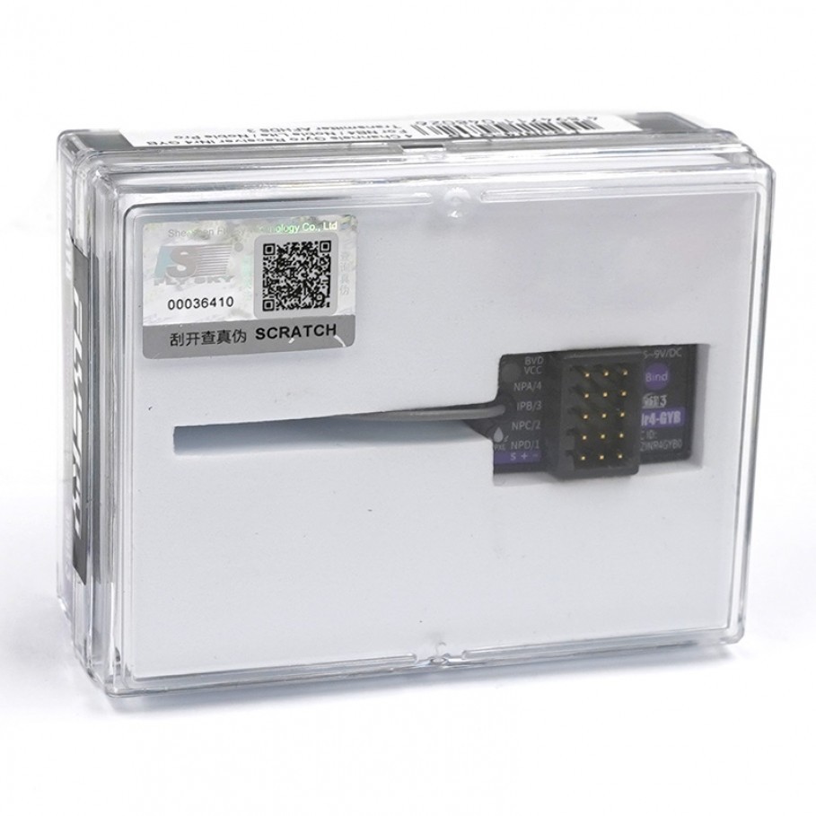 FLYSKY INR4-GYB 4-CHANNELS GYRO RECEIVER FOR NB4 / NOBLE LITE / NOBLE PRO AFHDS 3 TRANSMITTER  INr4-GYB