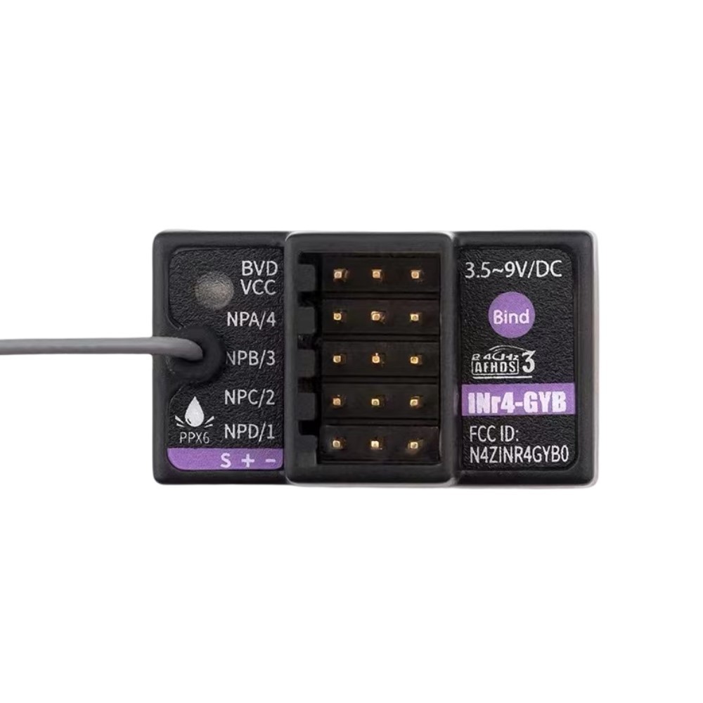 FLYSKY INR4-GYB 4-CHANNELS GYRO RECEIVER FOR NB4 / NOBLE LITE / NOBLE PRO AFHDS 3 TRANSMITTER  INr4-GYB