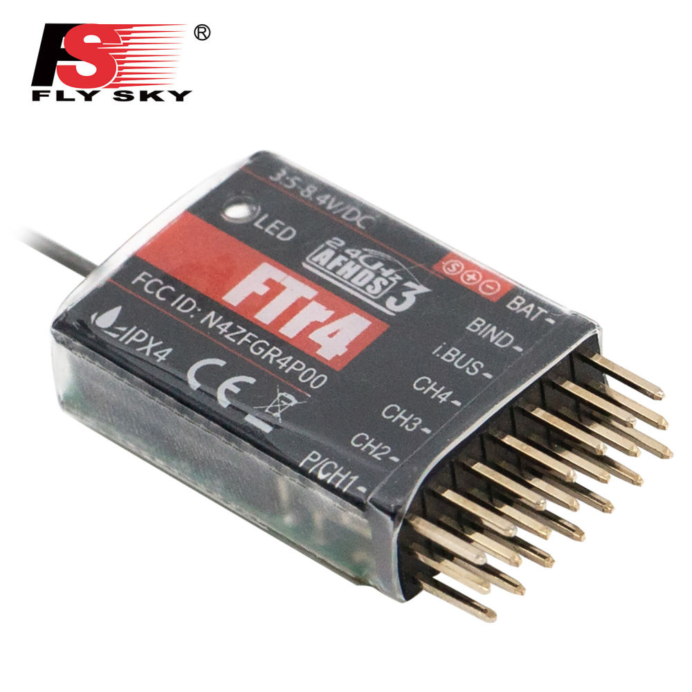 Flysky FTR4 Receiver 2.4 GHz 4CH AFHDS 3 RC Receiver for NB4 PL18 RC Q5H5 FTr4