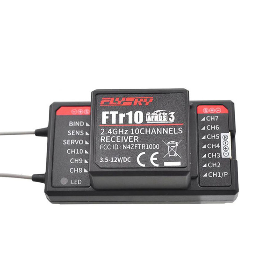 FlySky FTR10 RC Receiver 2.4G 10CH AFHDS 3 Dual Antenna Support I-BUS/S-BUS P7U2