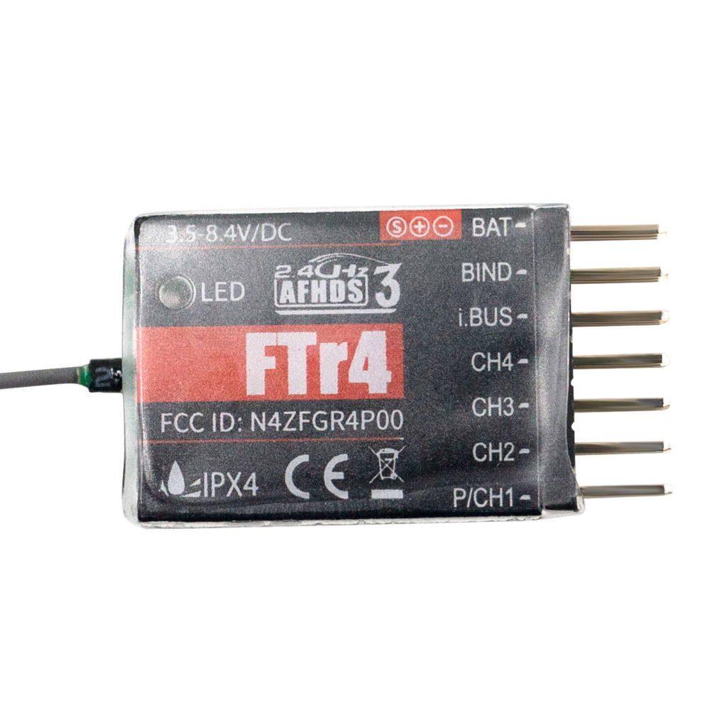 Flysky FTR4 Receiver 2.4 GHz 4CH AFHDS 3 RC Receiver for NB4 PL18 RC Q5H5 FTr4