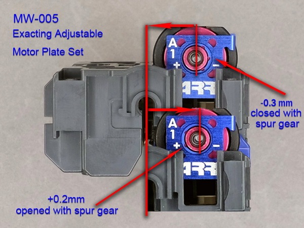 RC-Aurora ARR Exacting Adjustable Motor Plate Set With 0.1,2,3 mm Offset Spacer MW-005-CKS