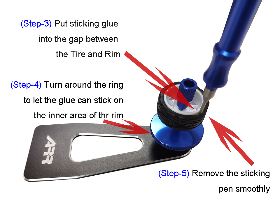 RC-Aurora ARR Mini-Z Tire Sticking Tool Pen with Stainless Steel Steeple (Titanium) TL-016-TP
