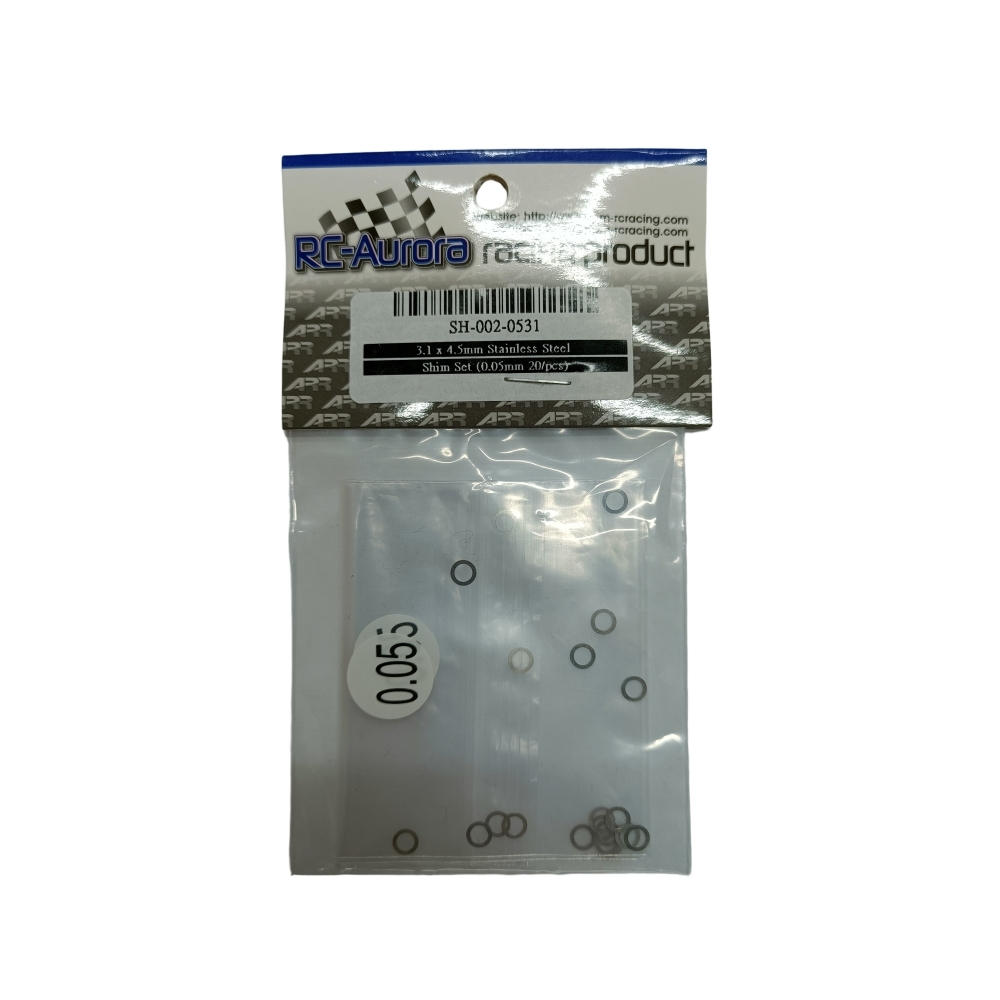 RC-Aurora ARR 3.1 x 4.5mm Stainless Steel Shim Set (0.05mm 20/pcs) SH-002-0531