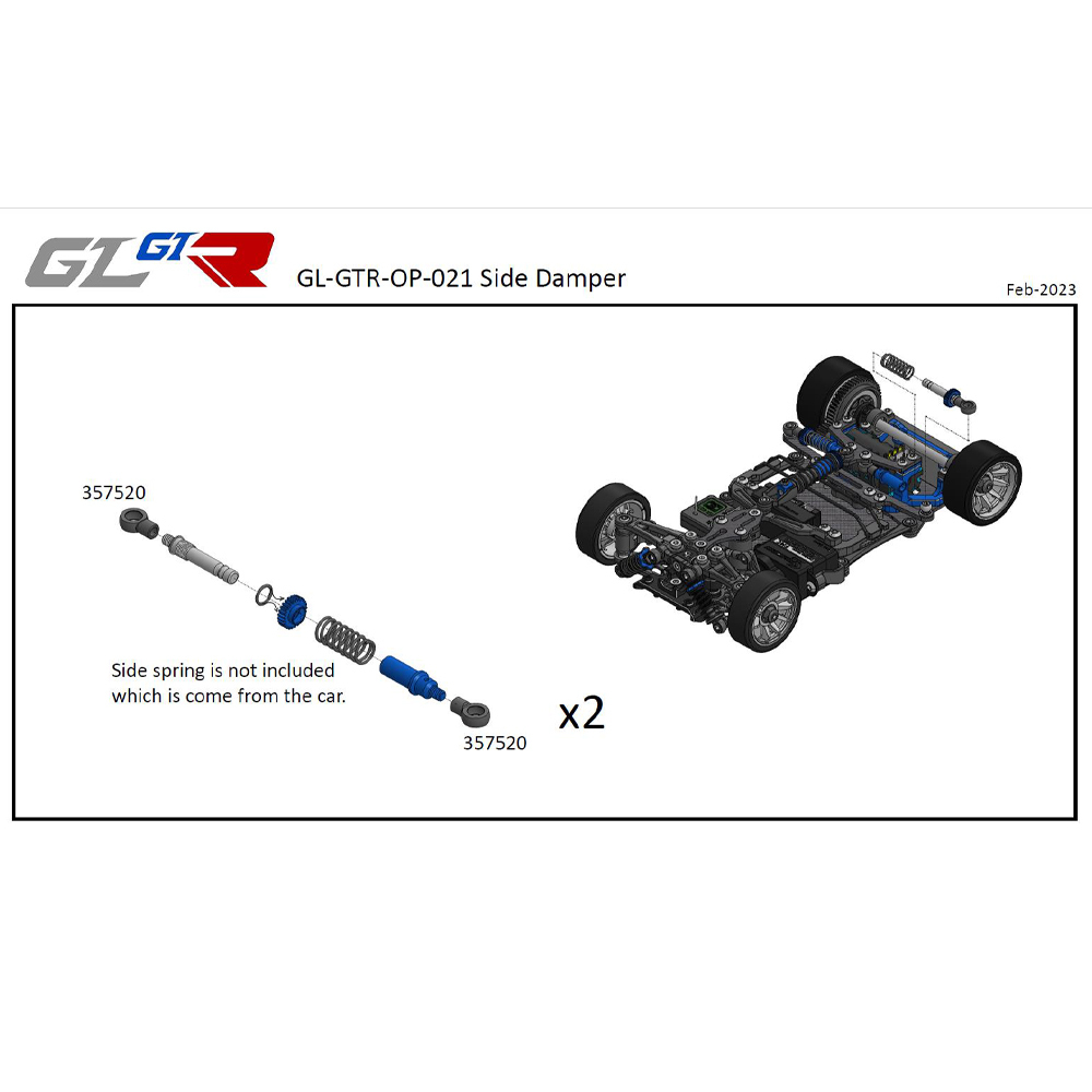 GL Racing GTR Option Side Dampers GL-GTR-OP-021
