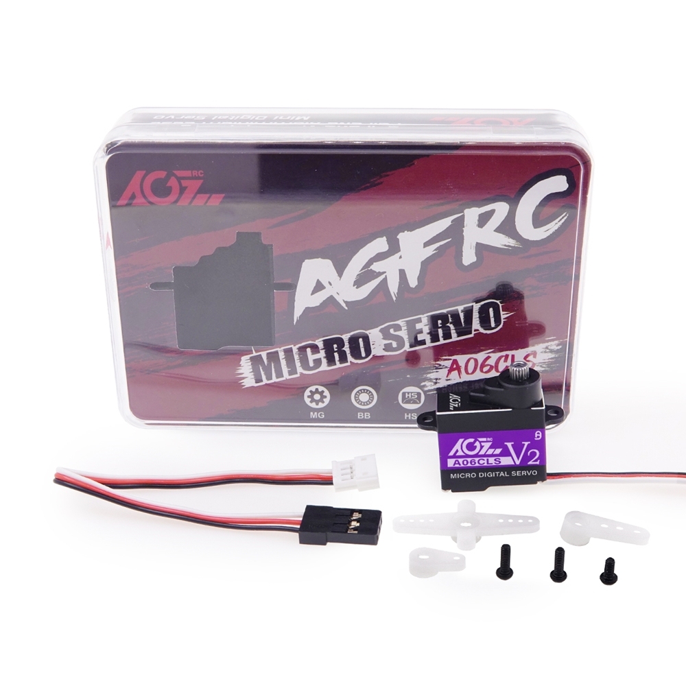 AGFRC A06CLS V2 Aluminum Case 20T High Precision 3KG 0.052Sec MG 7g Micro Digital Servo for Mini Size Airplane Car A06CLS V2 (20T)