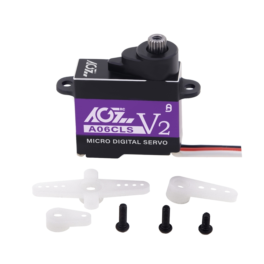 AGFRC A06CLS V2 Aluminum Case 20T High Precision 3KG 0.052Sec MG 7g Micro Digital Servo for Mini Size Airplane Car A06CLS V2 (20T)