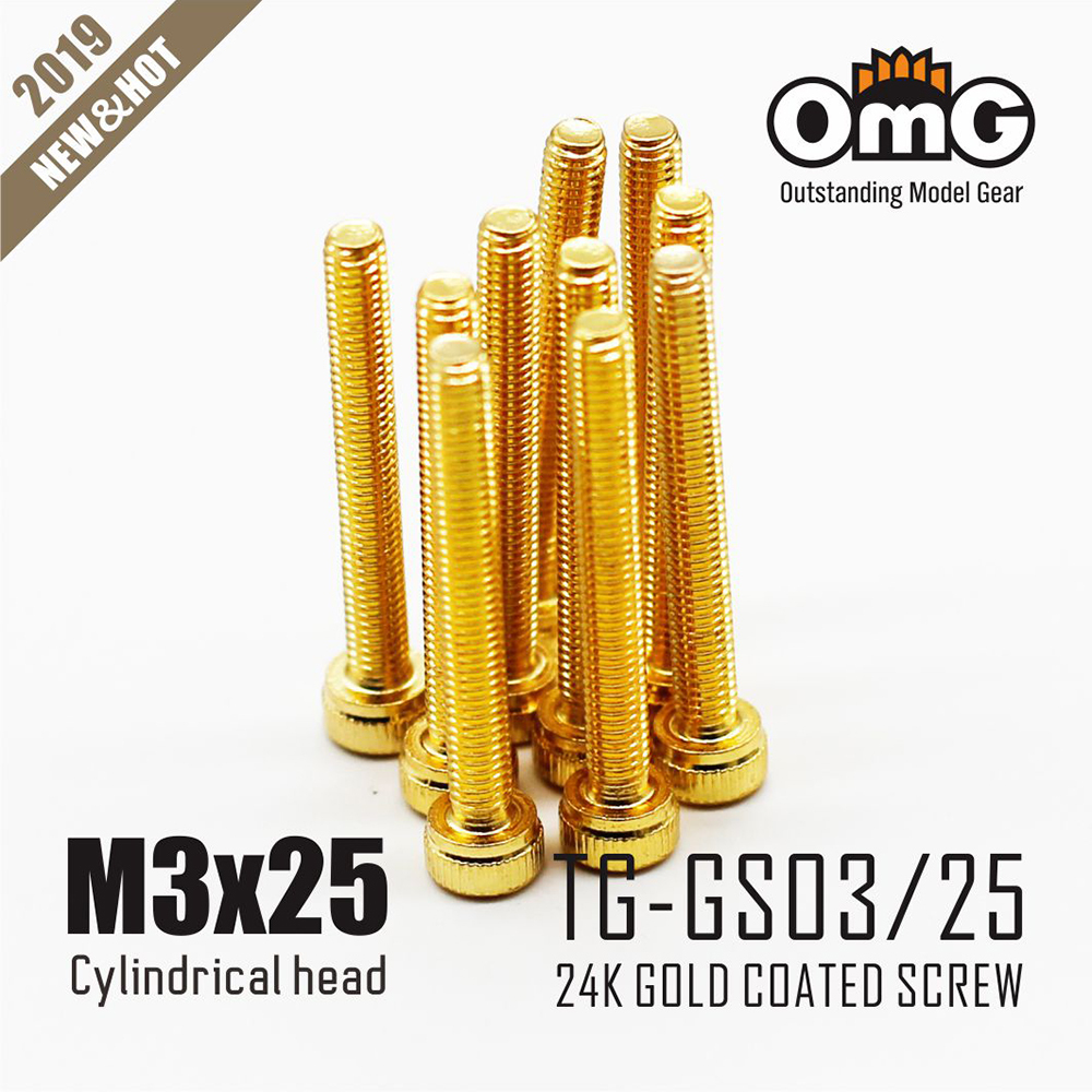 12.9 Class Screws Of Stainless Steel Gold Plated  (10 pcs/pack ) TG-GS03/25