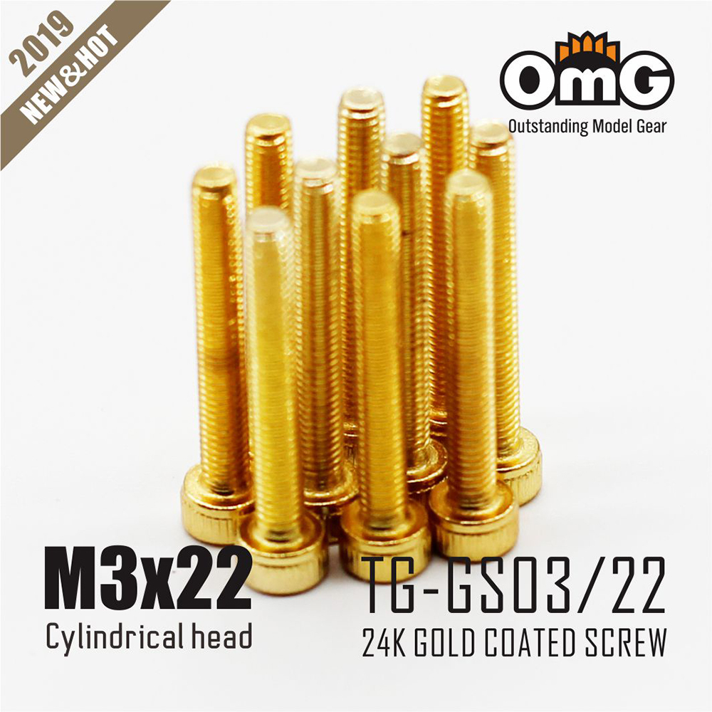 12.9 Class Screws Of Stainless Steel Gold Plated  (10 pcs/pack ) TG-GS03/22