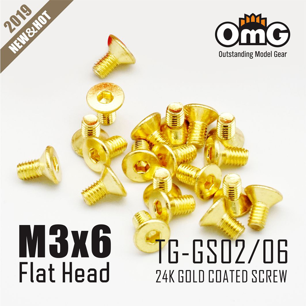 12.9 Class Screws Of Stainless Steel Gold Plated  (20 pcs/pack)  TG-GS02/06