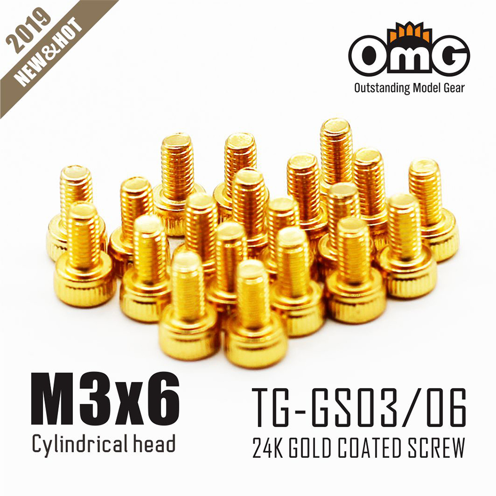 12.9 Class Screws Of Stainless Steel Gold Plated  (20 pcs/pack ) TG-GS03/06